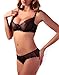 Ruzishun Women's Push Up Bra See-through Lace Underwear Set