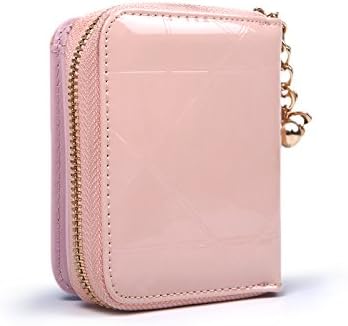 Deanna Rich Womens short purse Zipper leather Clutch Wallet(Light pink)