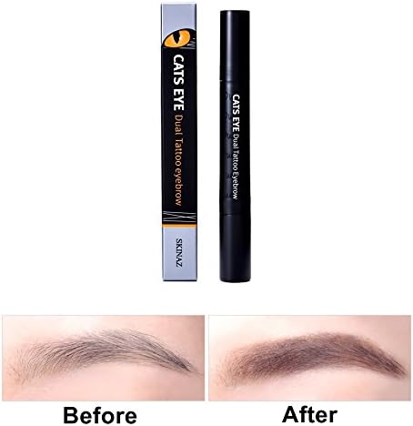 Skinaz Cats Eye Dual Tattoo eyebrow (2.8ml, 4ml) Eyebrow n Eyebrow cara (#2 Natural Brown)