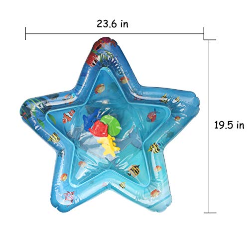 Monocho Inflatable Baby Water Play Mat, Leak-Proof Tummy Time Mat BPA Free Premium Water Cushion for Infants Fun Activity Center Play Toy (Pentagram) - Thumbnail 4
