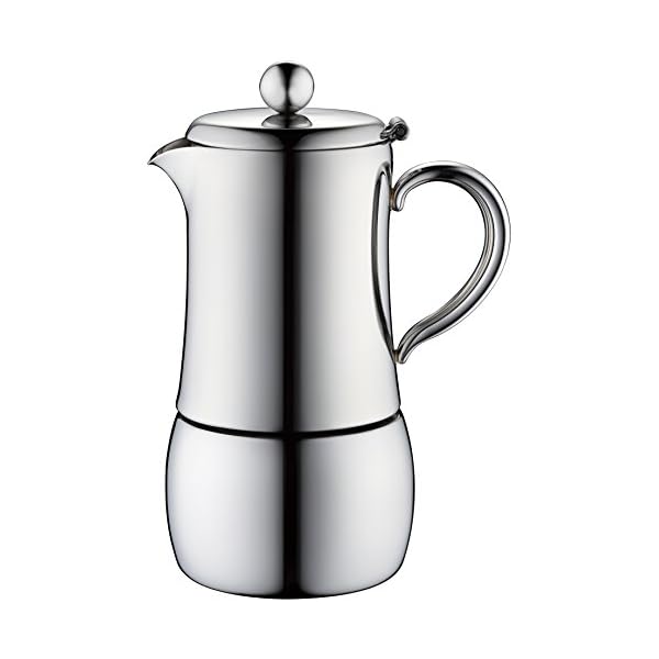 Minos Espressokocher für 6 Tassen, Edelstahl, hitzebeständiger Griff, geeignet für Induktions-, Elektro- und…