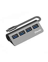Elando USB C Hub, adaptador USB tipo C de aluminio con 3 USB 3.0 y 1 lector de tarjetas SD TF para MacBook Pro 2017, Dell XPS 13, Google Chromebook y más