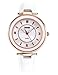 Fashion Classic Rose Gold Women's Cute Watch,Analog Quartz Water Resistant Wrist Watch with White Dial and Leather Strap
