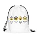 Halilu Nylon Drawstring Backpack Bag Emoji for Teens Grils Pull String Backpack Sackpack