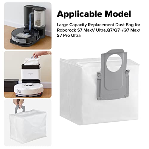 roborock original Accessory, Dust Bag for Vacuum Cleaner Series Q5 Pro+/Q7 Max+/S7 Max Ultra/S8 Pro Ultra/Q8 Max+/Q10 VF+/Q7 TF+/S8+/Q8 Max Pro+, 6 pieces