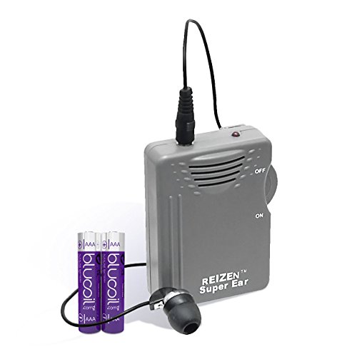 Reizen Loud Ear 110dB Gain Personal Amplifier PLUS TWO Extra Blucoil AAA batteries - VALUE BUNDLE