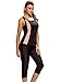 ZKESS Womens Plus Size Zipper Rash Guard Surfing Swimsuits Sleeveless Color Block Swim Tank Tops Capri Legging Pant Swims Bottom 2PCS Bathing Suits Wet Set Black XXXL