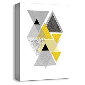 Canvas Wall Art Abstract Geometric Free Life Painting Artwork for Home Prints Framed - 12x18 inches