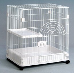 【クリックで詳細表示】GB 国産 猫用ケージ Sクラス C-01 棚板一枚タイプ ホワイト