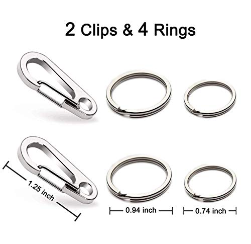 COMTIM 2 Pack Dog Tag Clips, Stainless Steel Heavy Duty Quick Clips Pet ID Tag Holder for Dog / Cat Collar and Harness