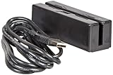 MagTek 21040108 Triple Track Magnetic Stripe Swipe Card Reader with USB Keyboard Emulation and 6' Cable, 50 in/s Swipe Speed, Black
