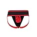Men's Lingerie Hot Jockstrap with Big Crochet Bulge Pouch Size M, Red