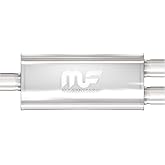 MagnaFlow Performance Exhaust Muffler 12288 | Deep Signature Sound, 5x8x18" Oval, Stainless Steel, 3"/2.5" Inlet/Outlet, Center/Dual