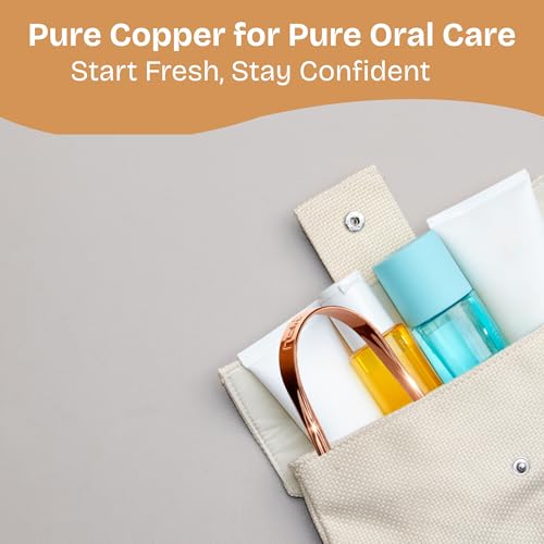 Equater Pure Copper Tongue Cleaner for Adults | Tongue Scraper for Oral Care & Bad Breath | Ayurvedic Tongue Cleaner | Pack of 2 | Made from Pure Copper for Daily Oral Care