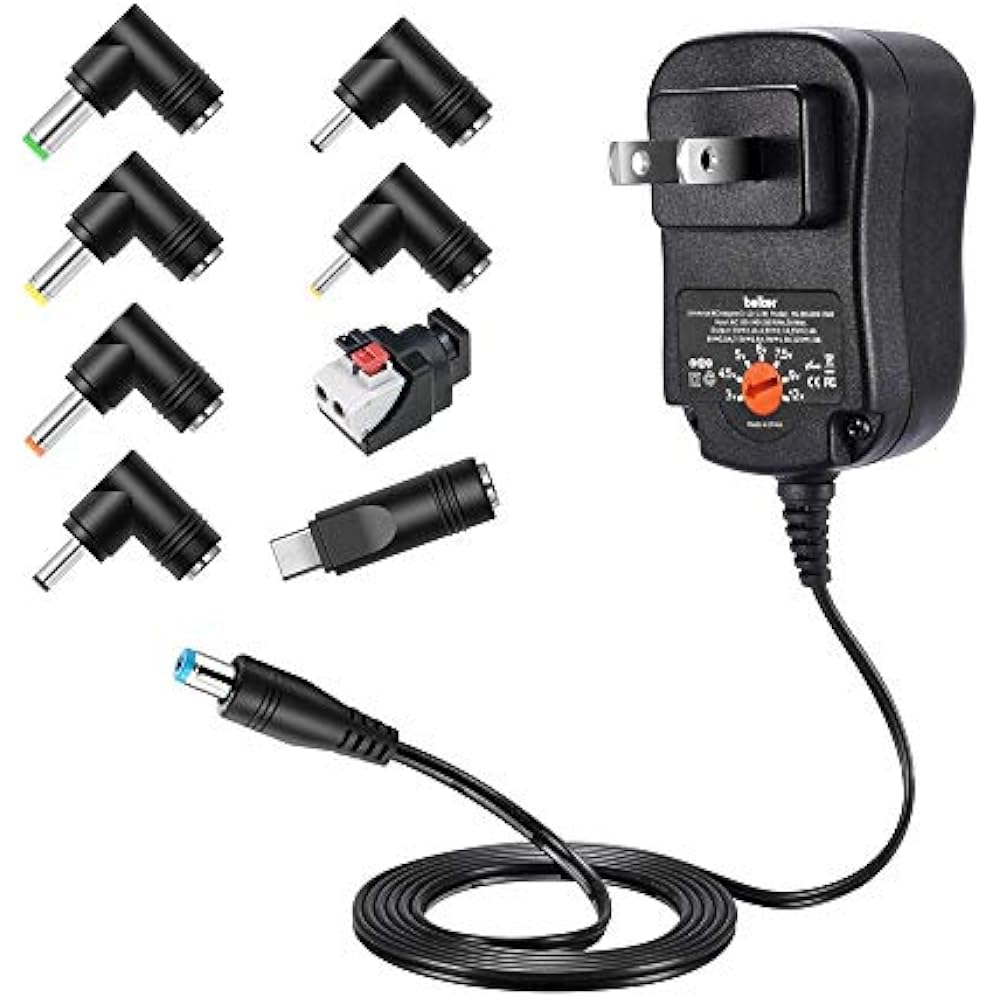 12W Multi Voltage 3V 4.5V 6V 7.5V 9V 12V Universal AC DC Power Adapter