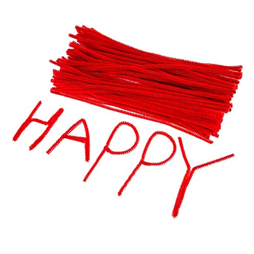 Pipe Cleaners 100 Pieces 6 x 300 mm Chenille Stem for Arts and Crafts (White) - Thumbnail 2
