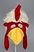 jAc unisex adult Velvet Chicken costume headwear and hats, Red/White/Yellow, Medium US