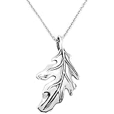 KEVIN N ANNA Sterling silver Oak Leaf Tree Charm Pendant Necklace, 18"