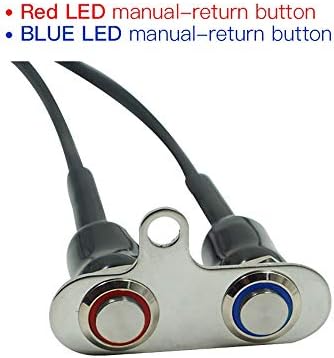 VYNOPA Motorcycle Part 12V LED Motorcycle Switch Handlebar Adjustable Mount Waterproof Switches ON-OFF Push Button Headlight(red and blue), (Color : Blue and Red)