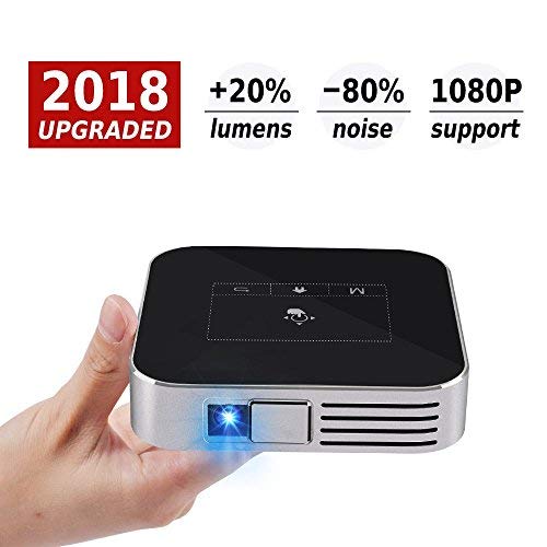 Mini Video Projector HD Portable Projector WiFi Bluetooth Support 1080P Max200 DLP Video Projector Built in Battery 4000mAh Android System for Home Theater Entertainment