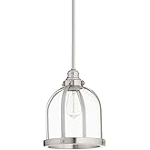 Quorum 886-65 Restoration One Light Pendant in Pewter, Nickel, Silver Finish,