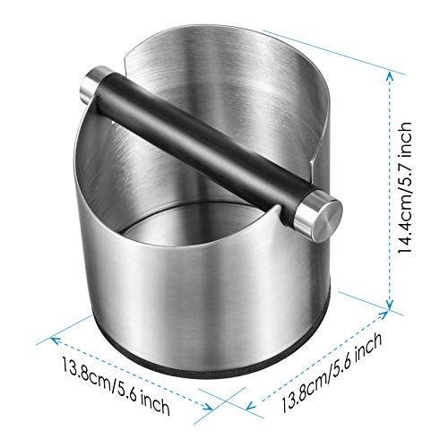 Large Size Coffee Knock Box, SANTOW Stainless Steel Construction Black