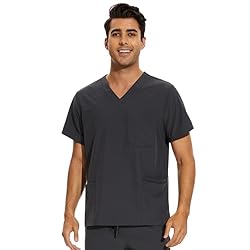 COZYFIT Scrub Top for Men - Stretch V-Neck Scrubs