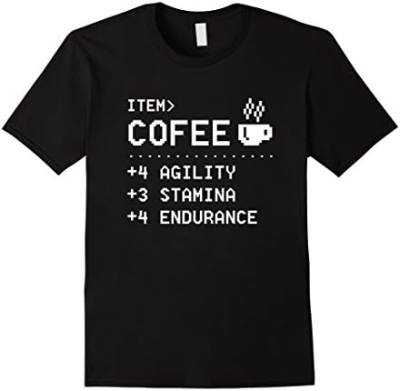 Mens Coffee Shirt Gamer Tee T-shirt Tee Fathers Day Gift Idea 2XL Black