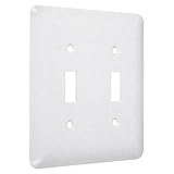 Hubbell WRTW-TT Maxi/Princess Metallic Wallplate with Two Toggle, Two Gang, White Textured