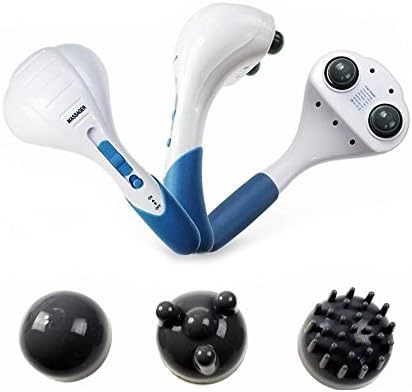 PowMax Double Head Percussion Action Handheld Massager,Electric Massager for Deep Tissue Muscle Kneading