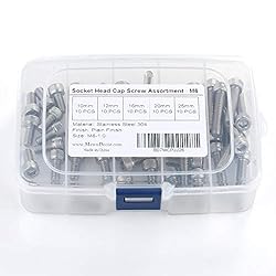 50 PCS Socket Head Cap Screw Assortment Set, M6 x