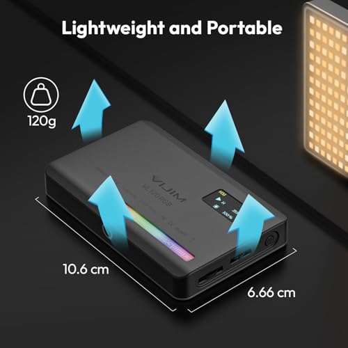 ULANZI VL120 RGB LED Video Light, 5 Inch Video Light Dimmable 2500K-9000K with CRI 95+, Cold Light Shoe & 3100 mAh Battery, Camera Light for DSLR Camera/TikTok Live/Video Photography/YouTube/Vlogs
