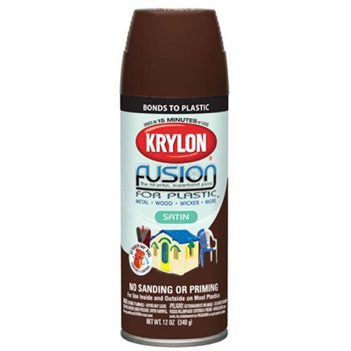 Krylon K02436007 'Fusion for Plastic' Satin Espresso Plastic Paint - 12 oz. Aerosol