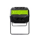 EJWOX Composting Tumbler - Dual Rotating Outdoor Garden Compost Bin, Easy Turn/Enough Height/Heavy Duty Capacity Composter(43 Gallon, Green)