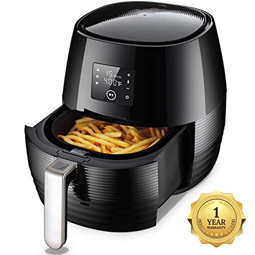 Click Here to See More Images I-Choice 3.7QT Digital Air Fryer with Detachable Basket, Electric Hot/Deep Oilless Air-fryer, Less Fat Healthy Oil Free Cooking, Less Oil or No Oil Multi-Cooker, LED Touch Screen Display