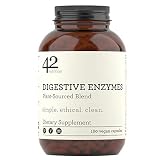 42Nutrition Digestive Enzymes Dietary Supplement - 180 Plant-Based Blend Capsules with Inulin Prebiotics for Healthy Digestion and Nutrient Absorption - Supports Gut and Daily Digestive Health