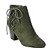 Soda FE51 Women's Side Lace Up Stacked Block Heel Ankle Booties