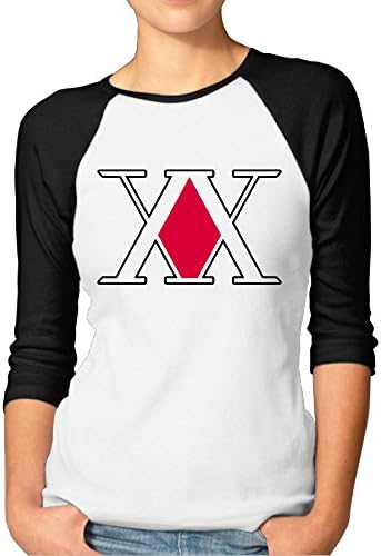 Women's Hunter X Hunter Logo Sign Anime Manga HXH Summer Casual 3/4 Sleeve Baseball Tee Shirts