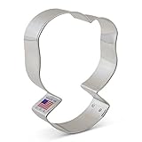 Woman's Head / Face Cookie and Fondant Cutter - Ann Clark - 4.1 Inches - US Tin Plated Steel