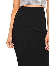 SheIn falda de punto elástico para dama