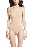 Khaya Women's Seam Free Firm Control Briefs Bodysuits Shapewear Slimming Body Shaper Large Beige