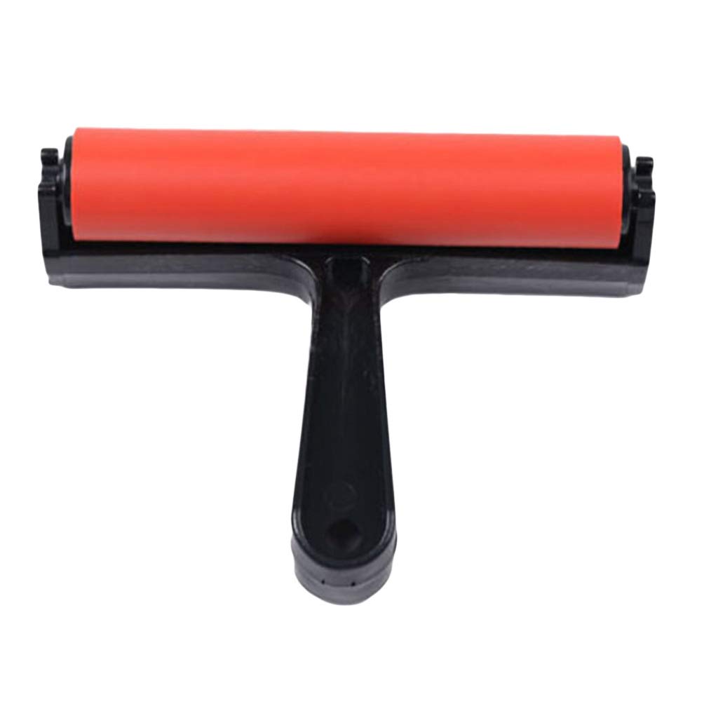 Healifty Rubber Brayer Roller Ink Block Stamping Brayers with Plastic Frame for Printmaking Gluing Application 15CM