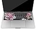 MOSISO Silicone Pattern Keyboard Cover Protective Skin Compatible with MacBook Pro 13 inch 2017 2016 Release A1708 Without Touch Bar & Compatible with MacBook 12 inch A1534, Purple Peony