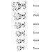 INBLUE Women's 3~8mm 12 PCS Stainless Steel Stud Earrings CZ Silver Tone Set (6 Pairs)