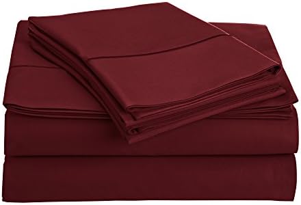 Addy Home 4 Piece T800 100% Egyptian Cotton Sheet Set, Queen, Burgundy