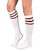 STYLEGAGA Women's Casual Knee High Socks (One Size : XS to M, Triple Stripe Asst-5P)