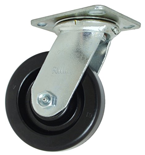 45-DUR-0520-S 45 Series, 5" Wheel Diameter, 6-1/2" Overall Height, Durastan Wheel, Swivel Caster With Roller Bearing,White