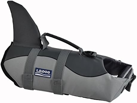 Pet Life Jacket Cosplay Shark Dog Lifesaver Safety Vest Dog Life Preserver for Swimming Training (L)