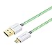 ECEEN Hi-Speed 6-ft Nylon Braided Durable Universal USB 2.0 Micro USB Charging / Sync Data Cable with Gold-Plated Connectors - Green