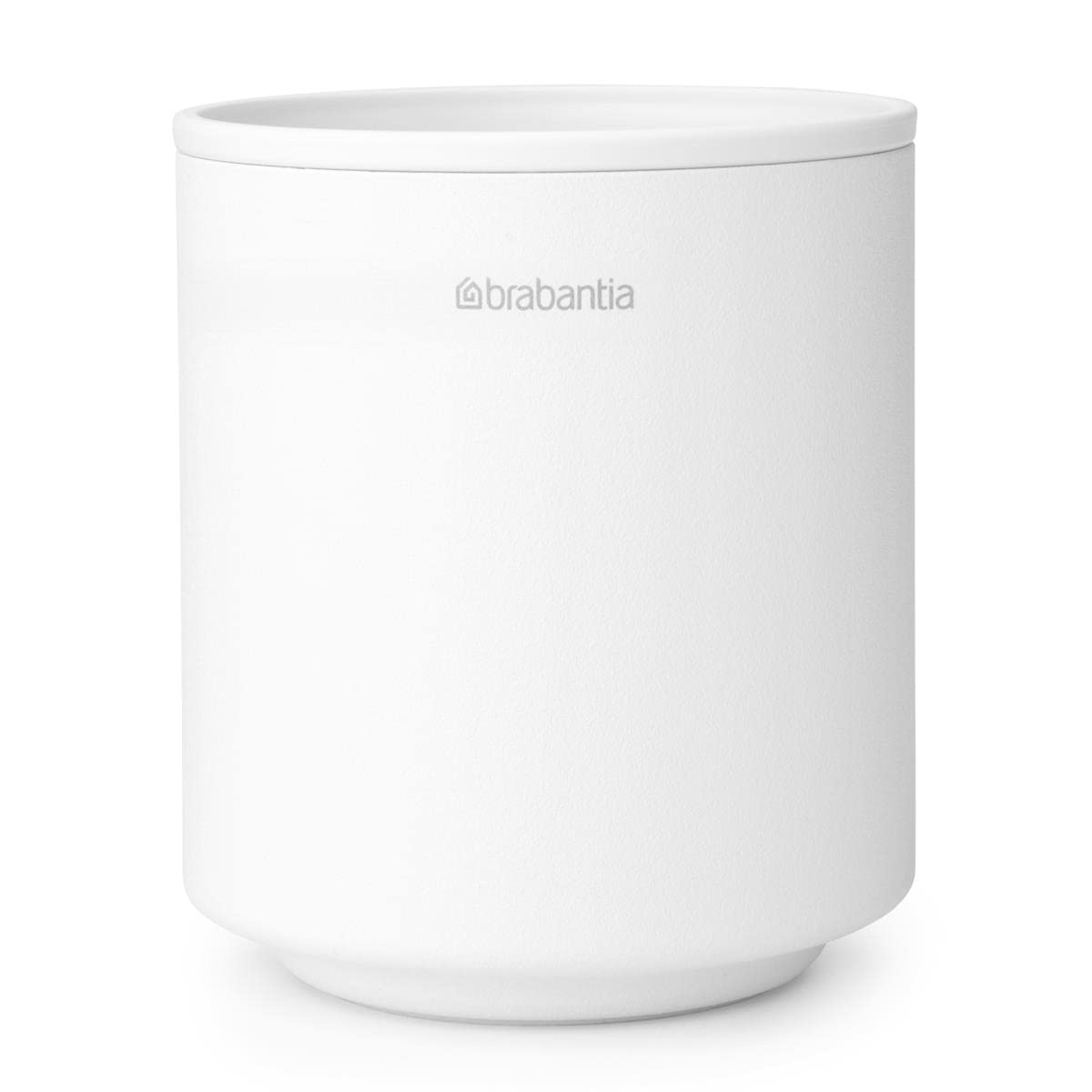 Brabantia - Mindset Toothbrush Holder - for Multiple Toothbrushes - Non Scratching - Easy to Clean - Corrosion Resistant Metal - Bathroom Accessory - Organiser - Fresh White - 9.4 x 8.1 x 8.1 cm